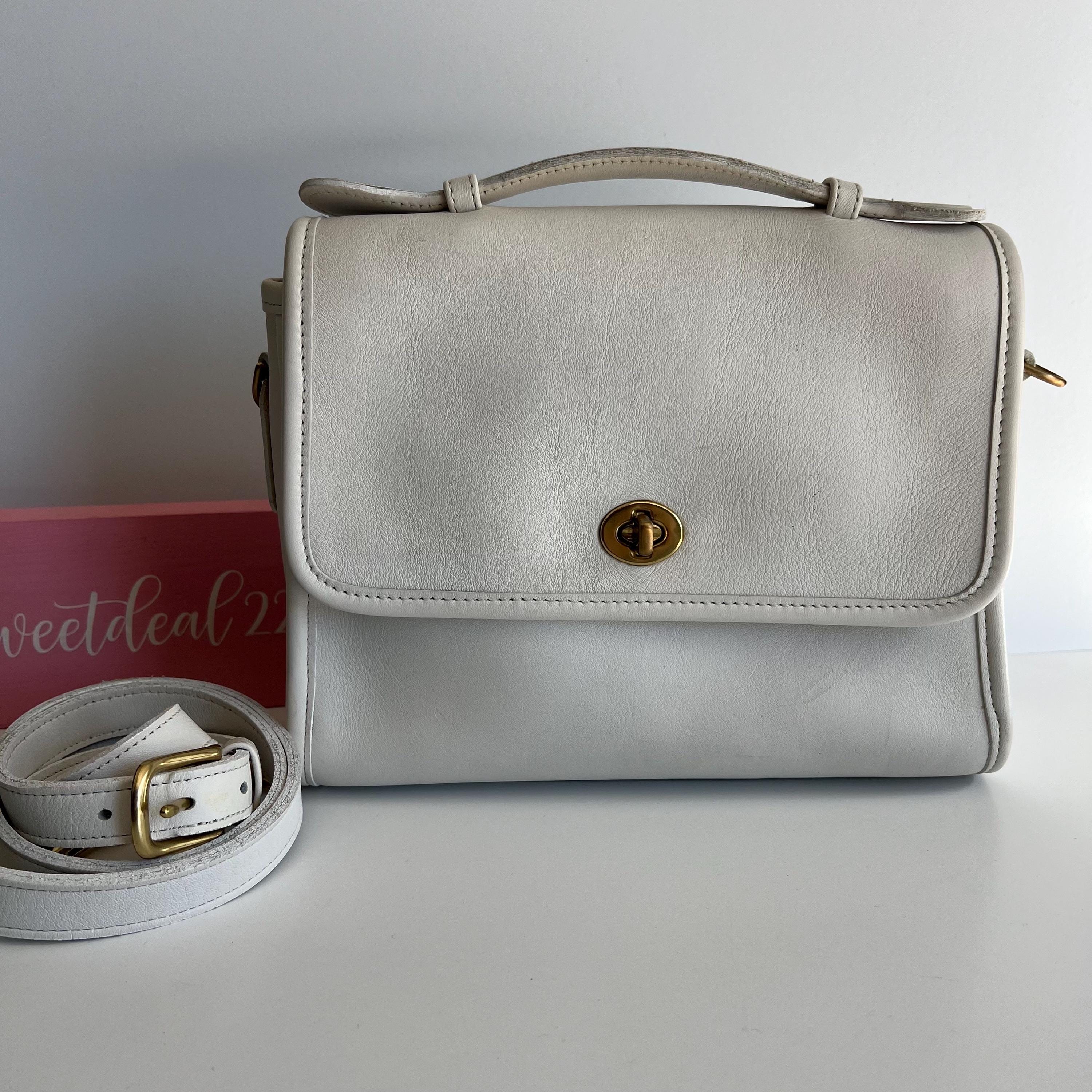 vintage coach old ✨ ivory White bag FANCY COACH PURSE, Vintage Coach Shoulder Bag, Coach Legacy