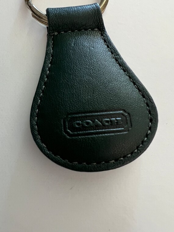 希少✨OLD COACH All leather key case BLACK Vintage Coach Green Key Fob - Etsy