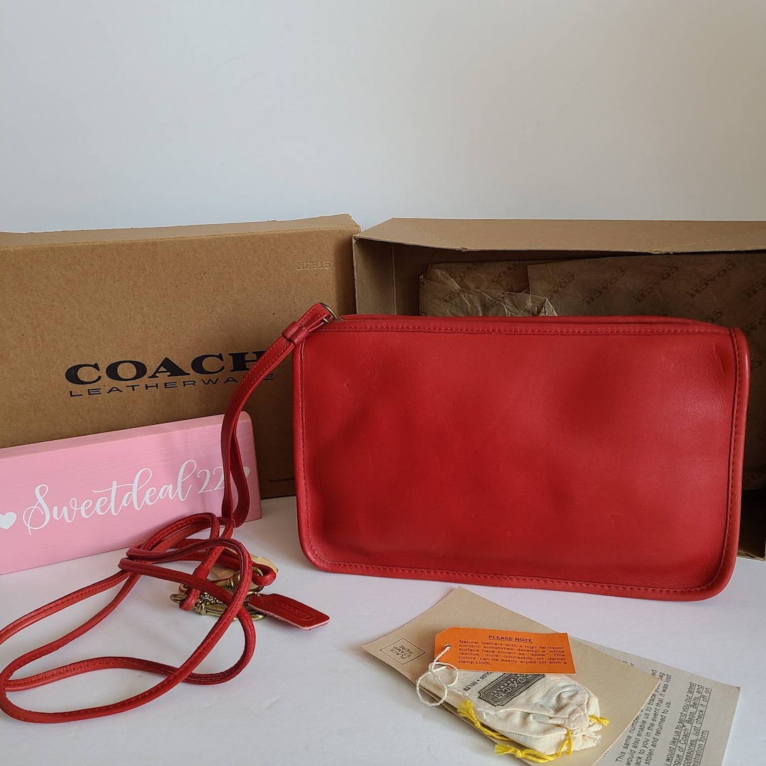 Vintage Coach Original NYC Red Basic Bag W/original Box Vintage Coach Original NYC Red Basic Bag W/original Box