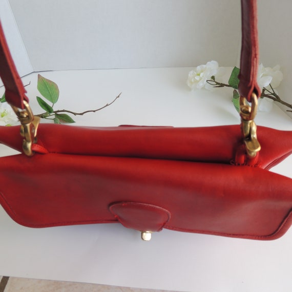 Vintage Coach Red Twin Double Clutch Shoulder Bag - image 5