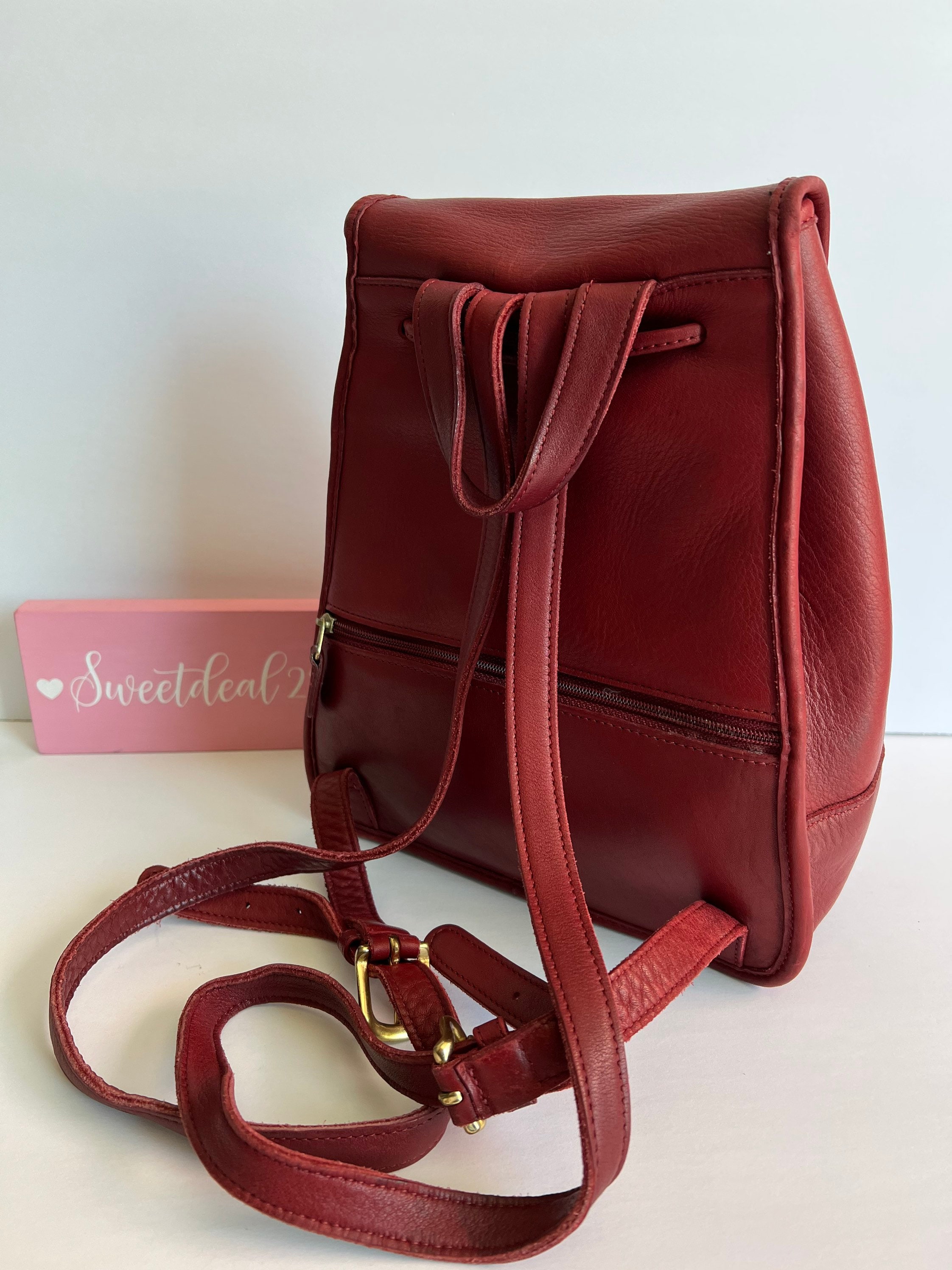 Vintage Coach Large Red Daypack Backpack - Etsy Vintage Coach Large Red Daypack Backpack - Etsy