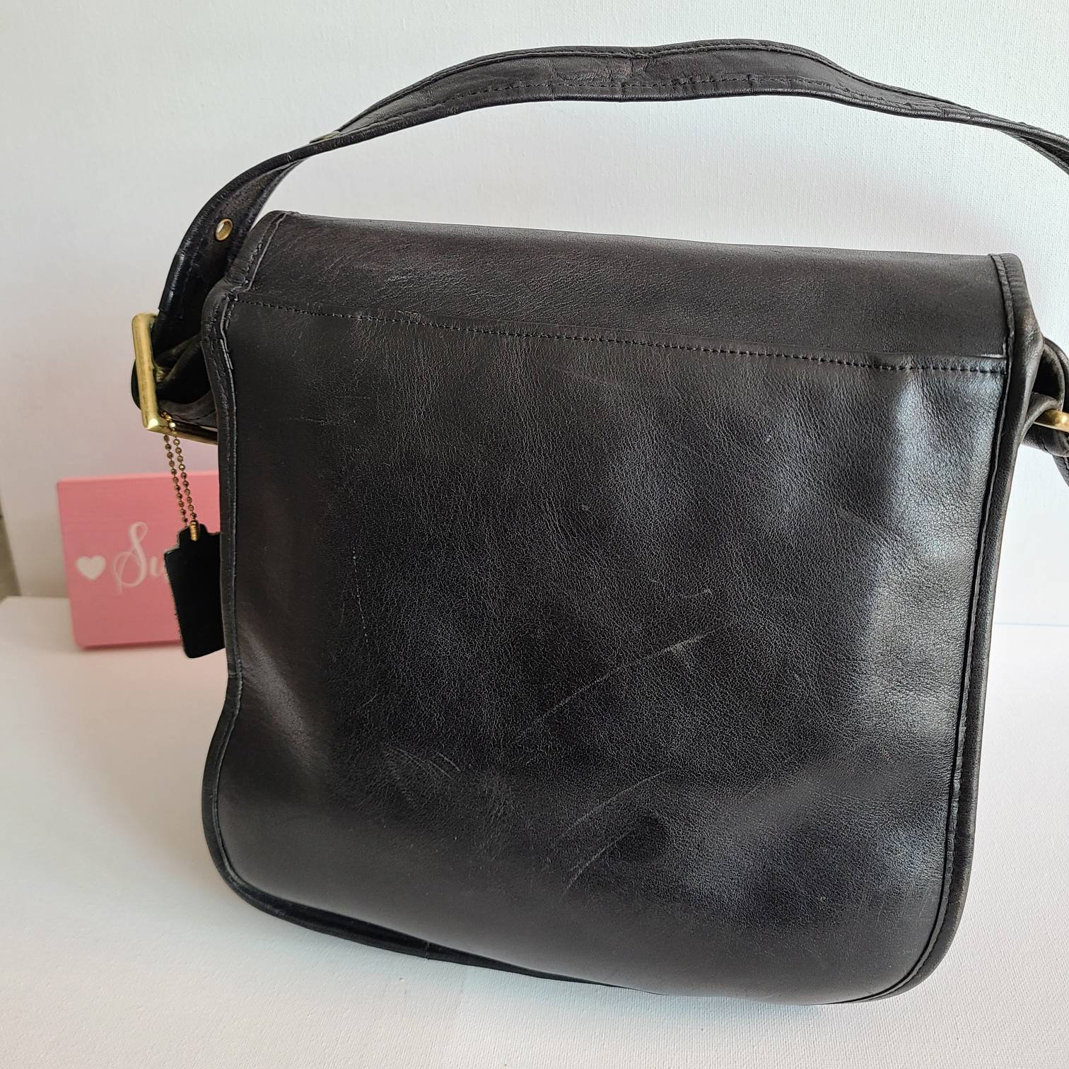 Vintage Coach Pre Creed Black Courier Shoulder Bag Etsy