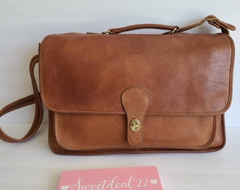 Vintage Coach British Tan Metropolitan Brief Bag