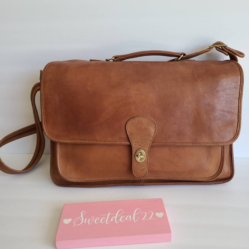 Vintage Coach British Tan Metropolitan Brief Bag image 1