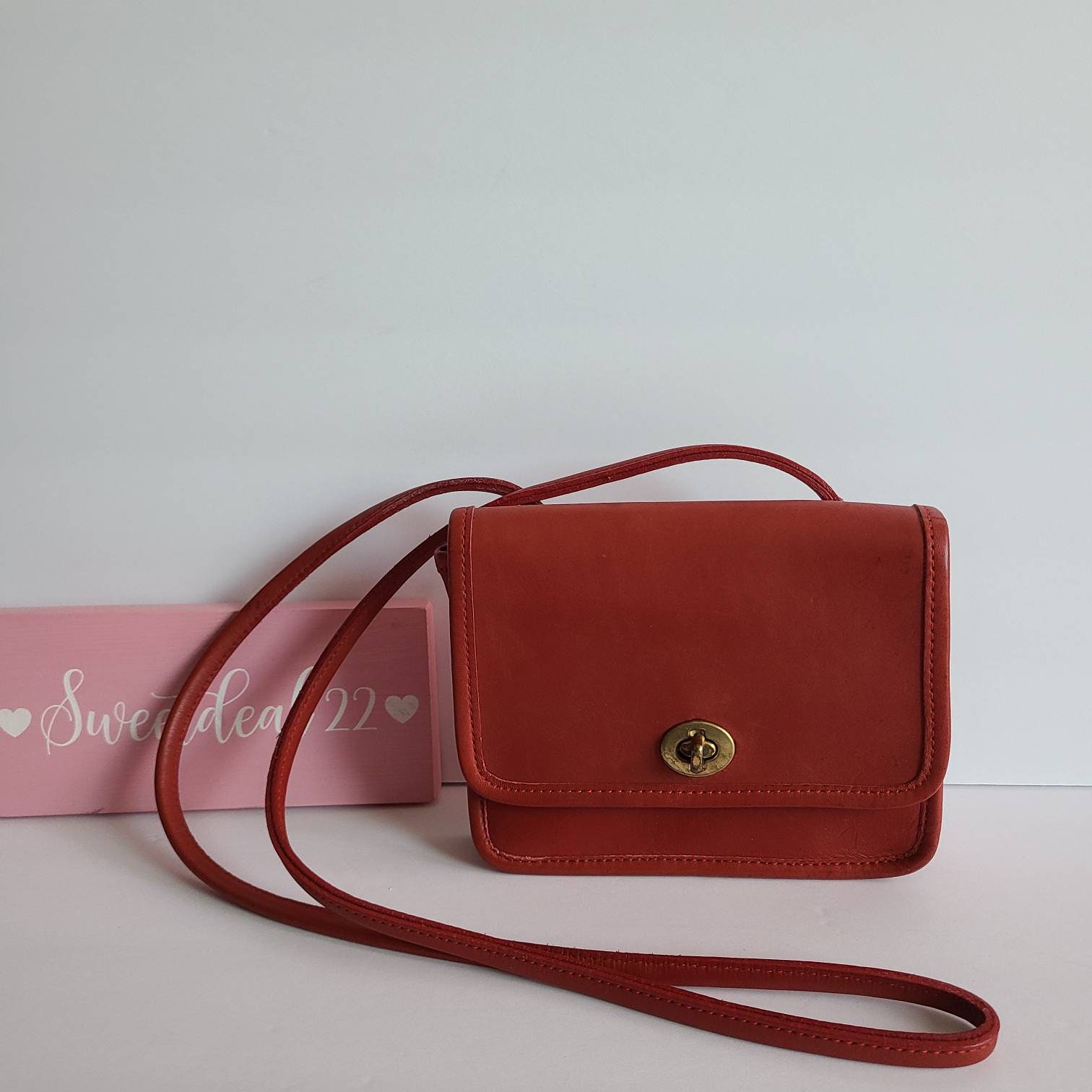 Vintage Coach NYC Red Small Bag - Etsy