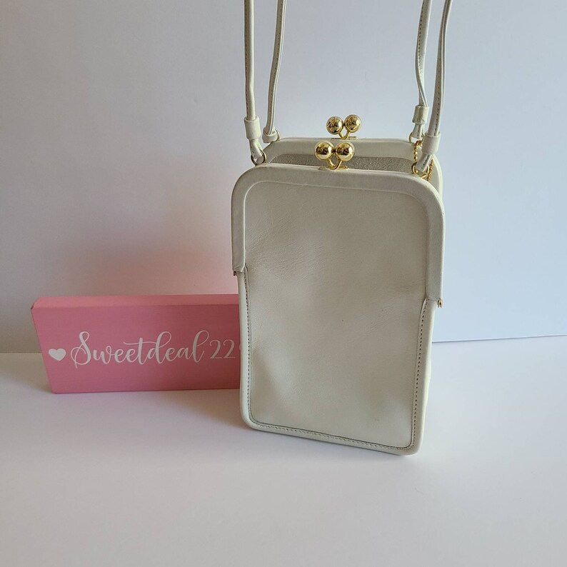 Vintage Coach Pre Creed White Double Kisslock Swing Bag Etsy