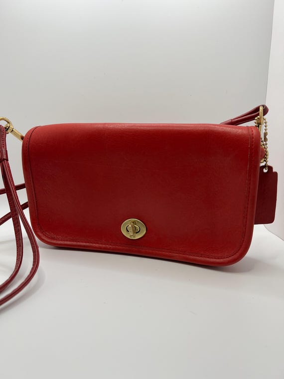 Vintage Coach NYC Early Dinky Red Shoulder Bag - Etsy