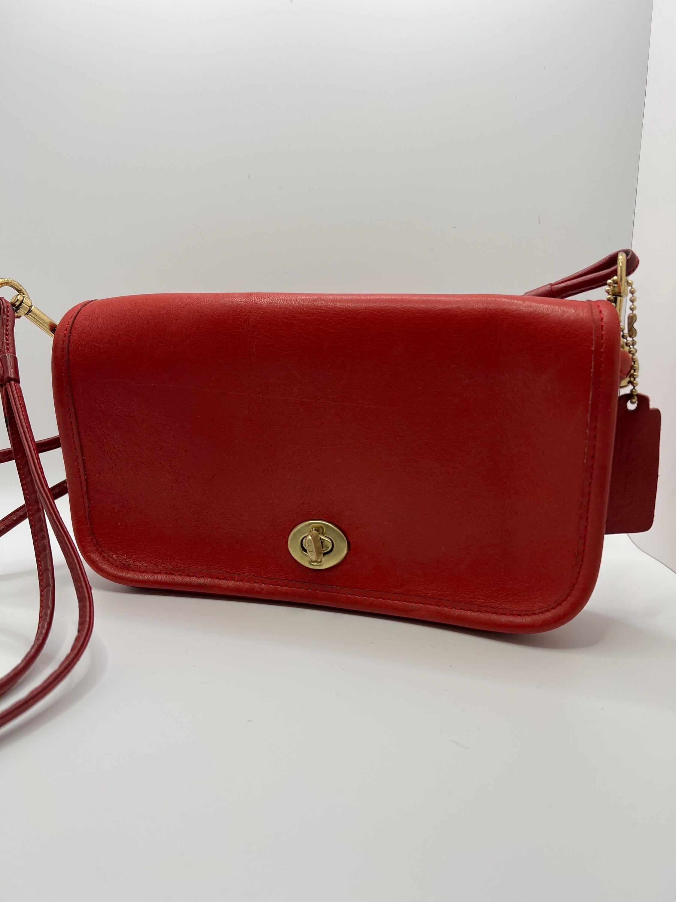 Vintage Coach NYC Early Dinky Red Shoulder Bag - Etsy