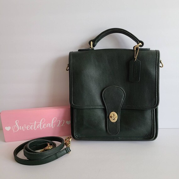 Vintage Coach Green Station Top Handle Satchel