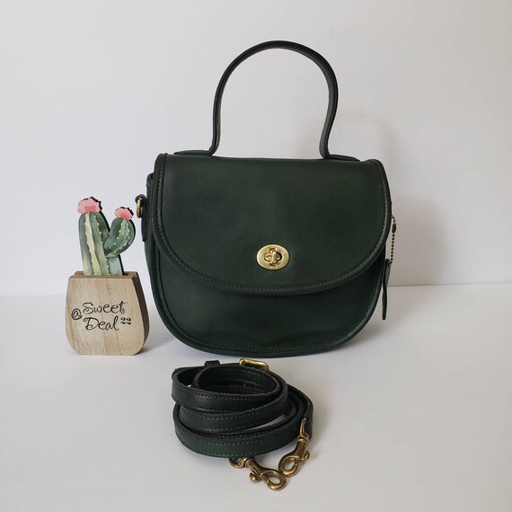Vintage Coach Green Bella Court Top Handle Satchel