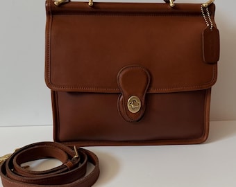 Vintage Coach British Tan Willis Top Handle Satchel