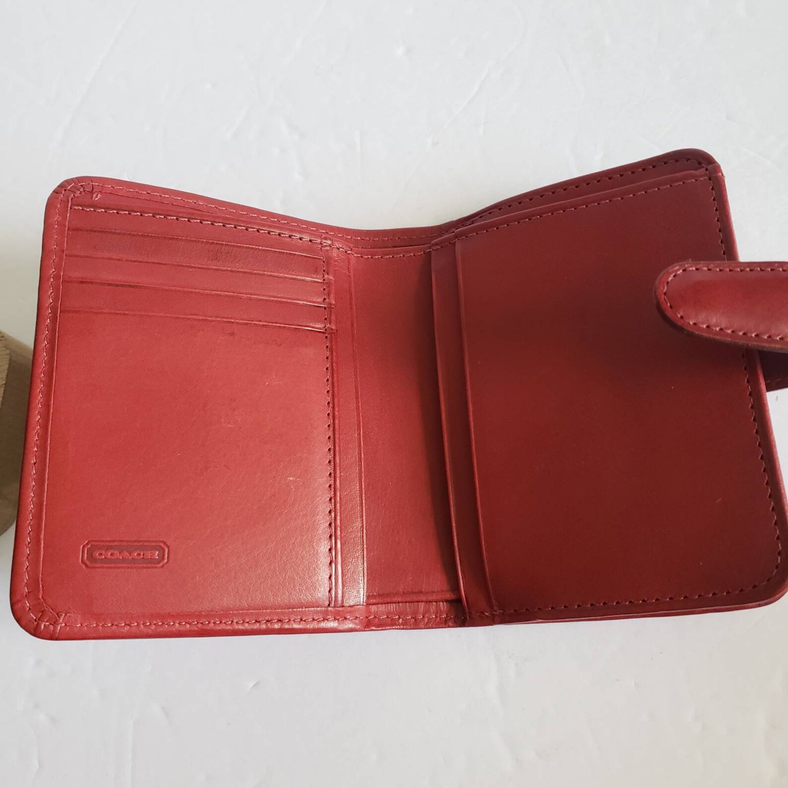 Vintage Coach Red Compact Bi Fold Kisslock Wallet - Etsy