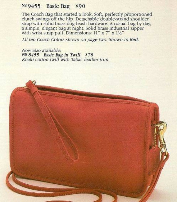 Vintage Coach Original NYC Red Basic Bag w/Original Box/Paperwork
