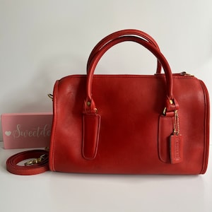 Vintage Coach NYC Red Leather Madison Satchel - Etsy
