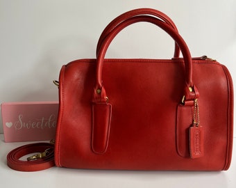 Vintage Coach NYC Red Leather Madison Satchel