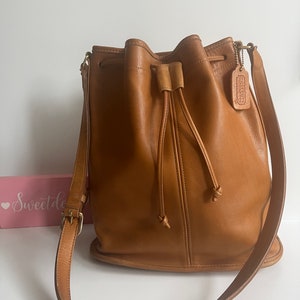 Vintage Coach British Tan Drawstring Duffle Bag
