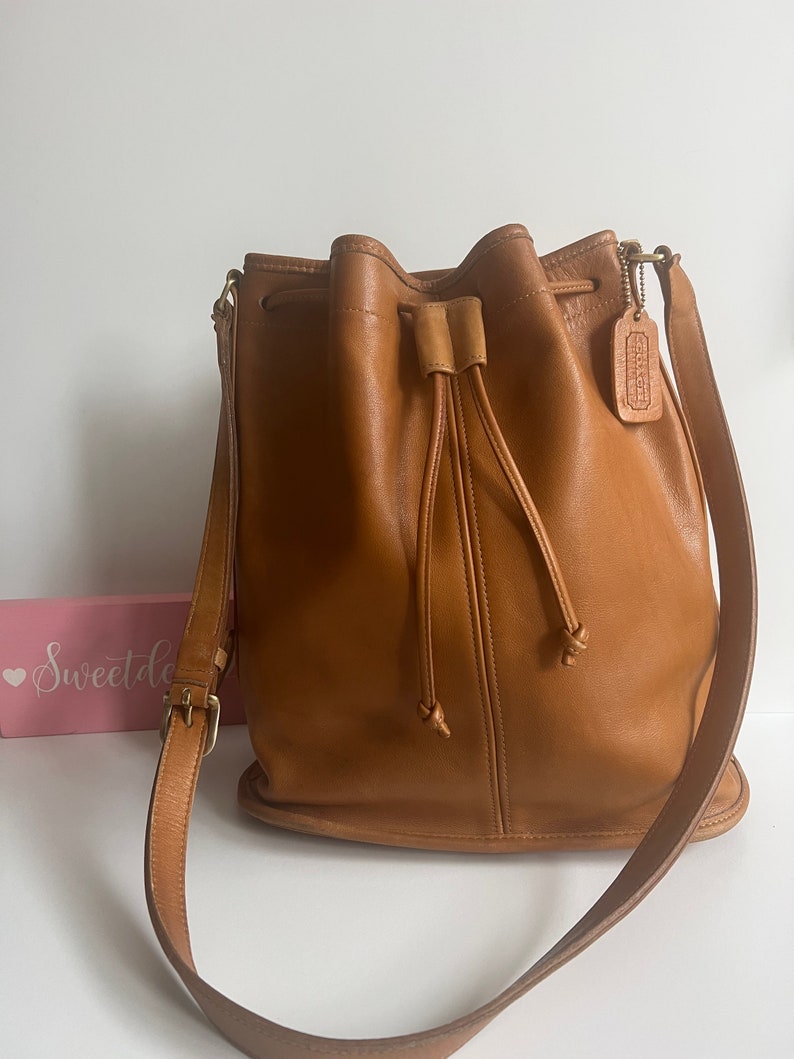 Vintage Coach British Tan Drawstring Duffle Bag image 1