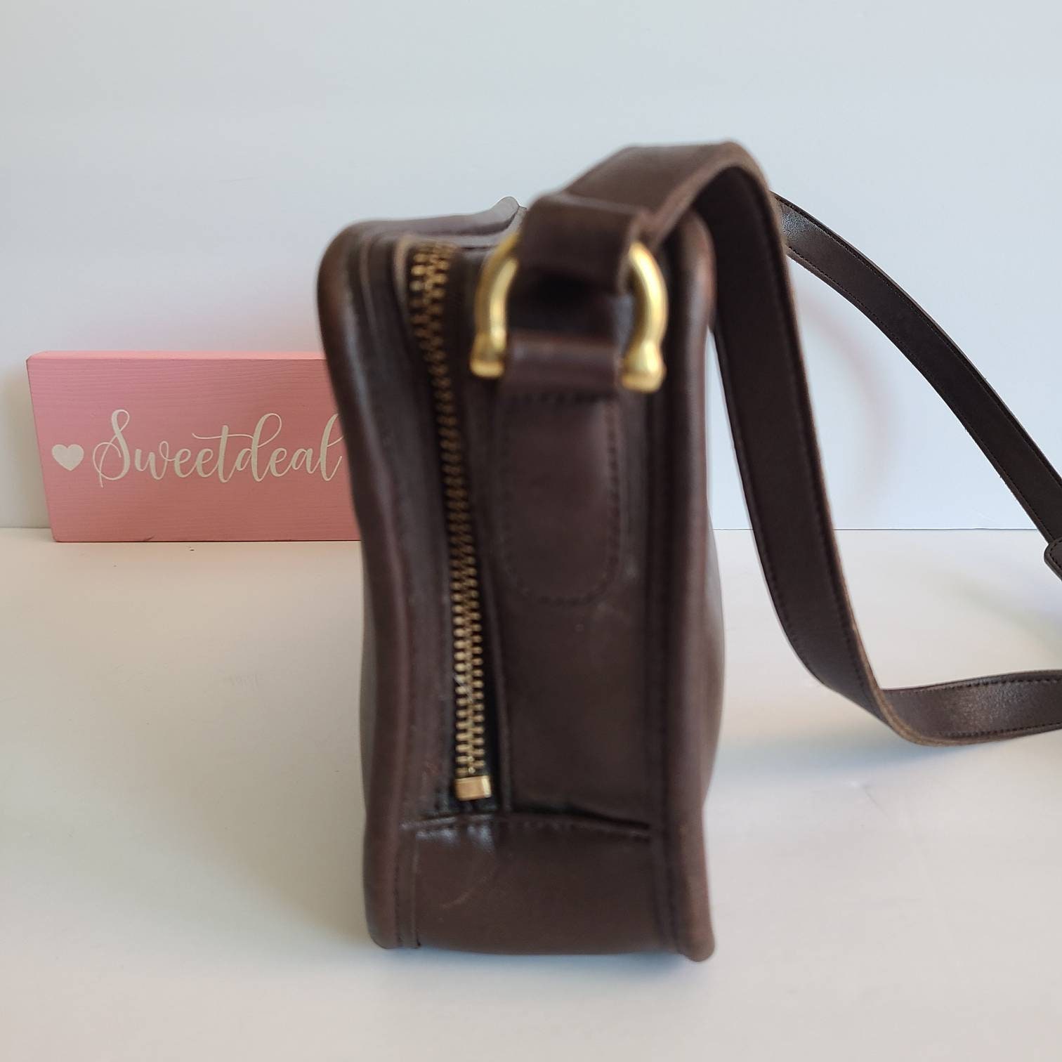 Vintage Coach Brown Leather Swing Pack Multi Zip Bag - Etsy Vintage Coach Brown Leather Swing Pack Multi Zip Bag - Etsy