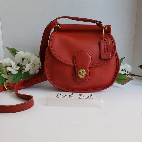 Vintage Coach Red Post Pouch Shoulder Crossbody Bag 