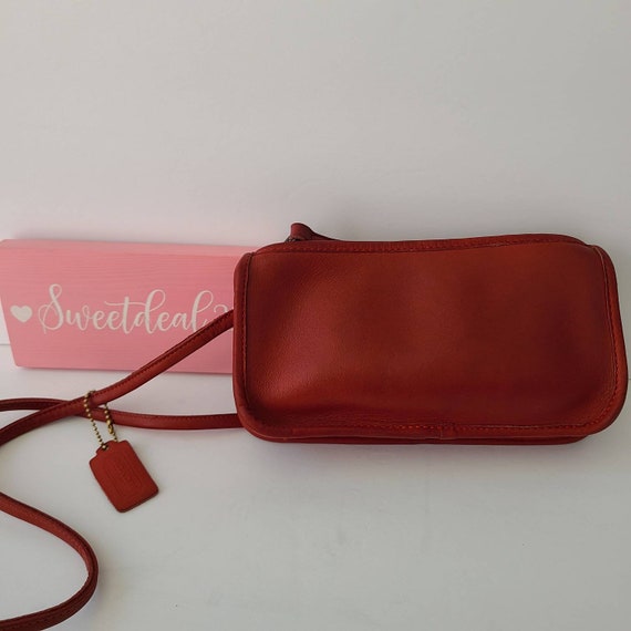 Vintage Coach NYC Red Zippered Pouch - image 3