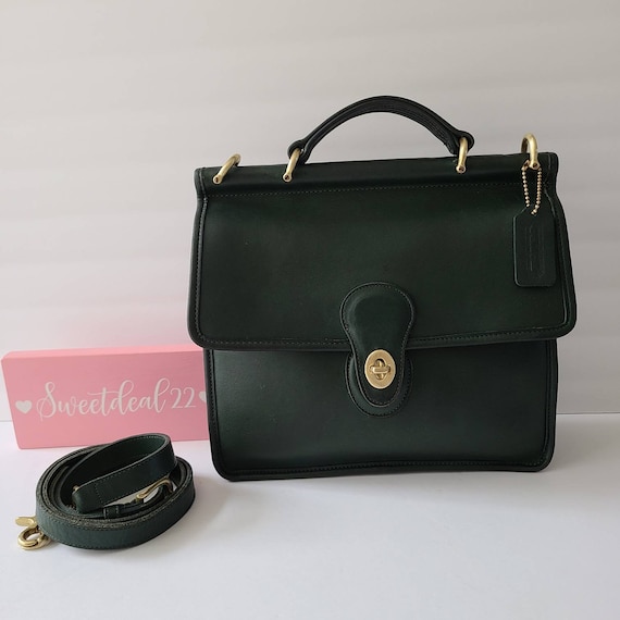Vintage Coach Forest Green Willis Top Handle Satch