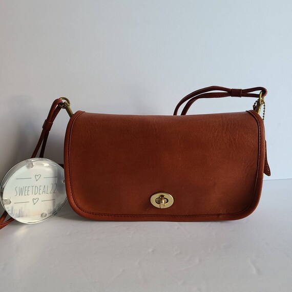 Vintage Coach 70s Small Shoulder Bag Rare Rust Color Leather by Coach