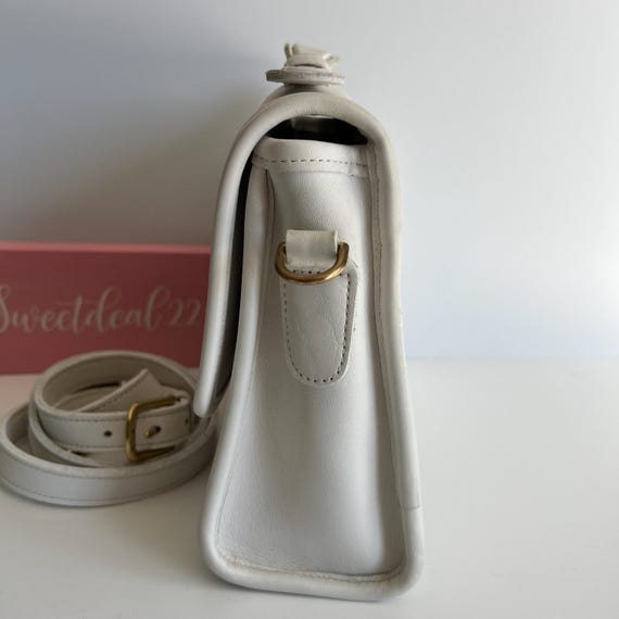 Vintage Coach White Court Bag - Etsy