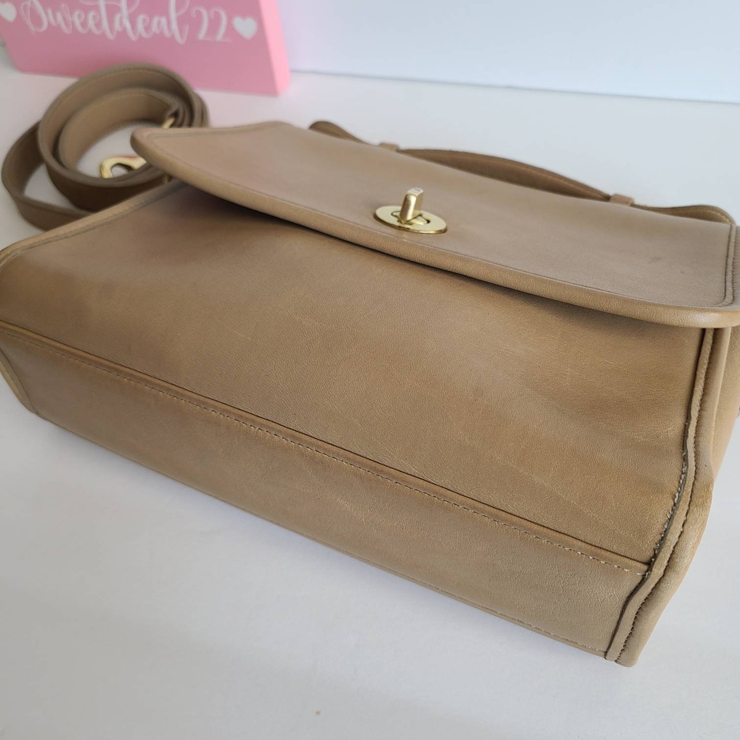 Vintage Coach Tan Top Handle Court Bag - Etsy Sweden