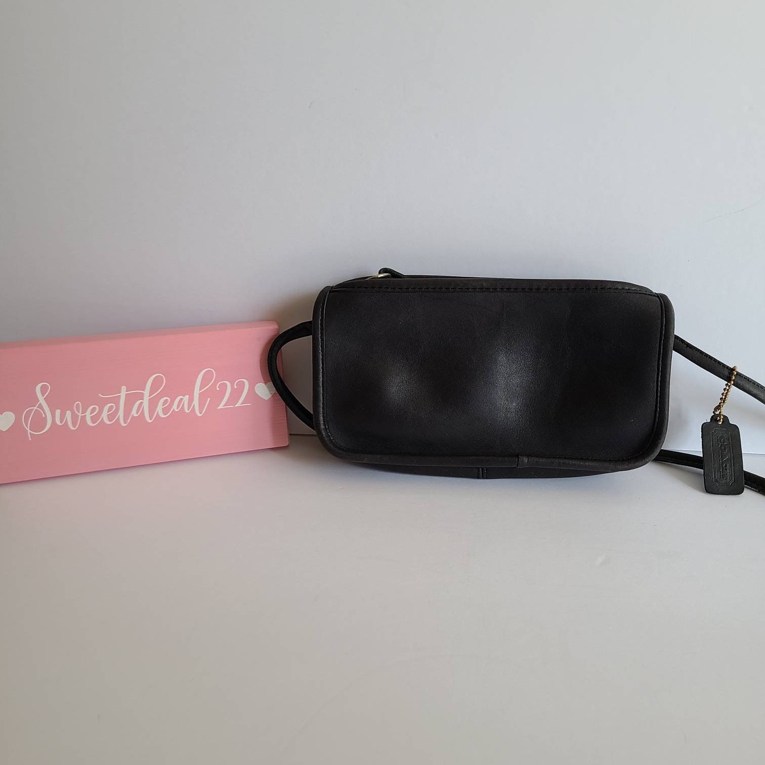 Vintage Coach NYC Black Zippered Pouch Shoulder Crossbody Bag - Etsy