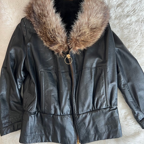 Vintage Bonnie Cashin Sills and Co. Leather Fur Bomber Jacket