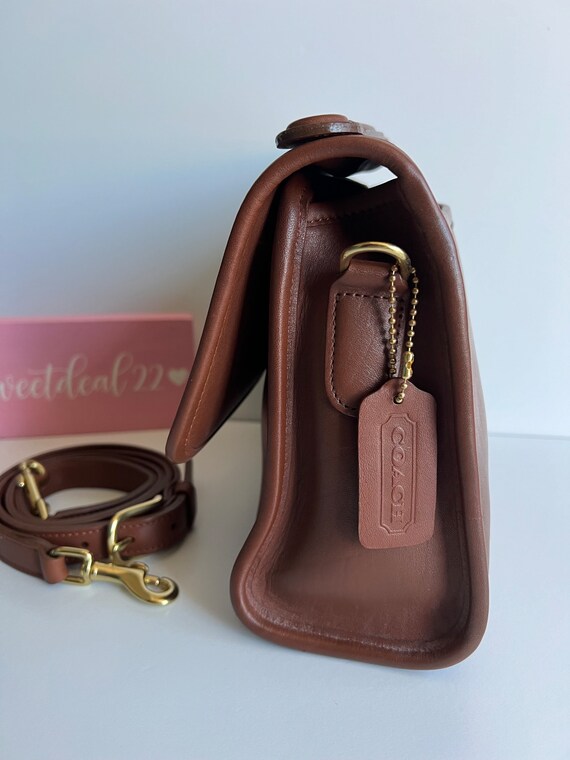 Vintage Coach British Tan Court Top Handle Bag NWT - Etsy