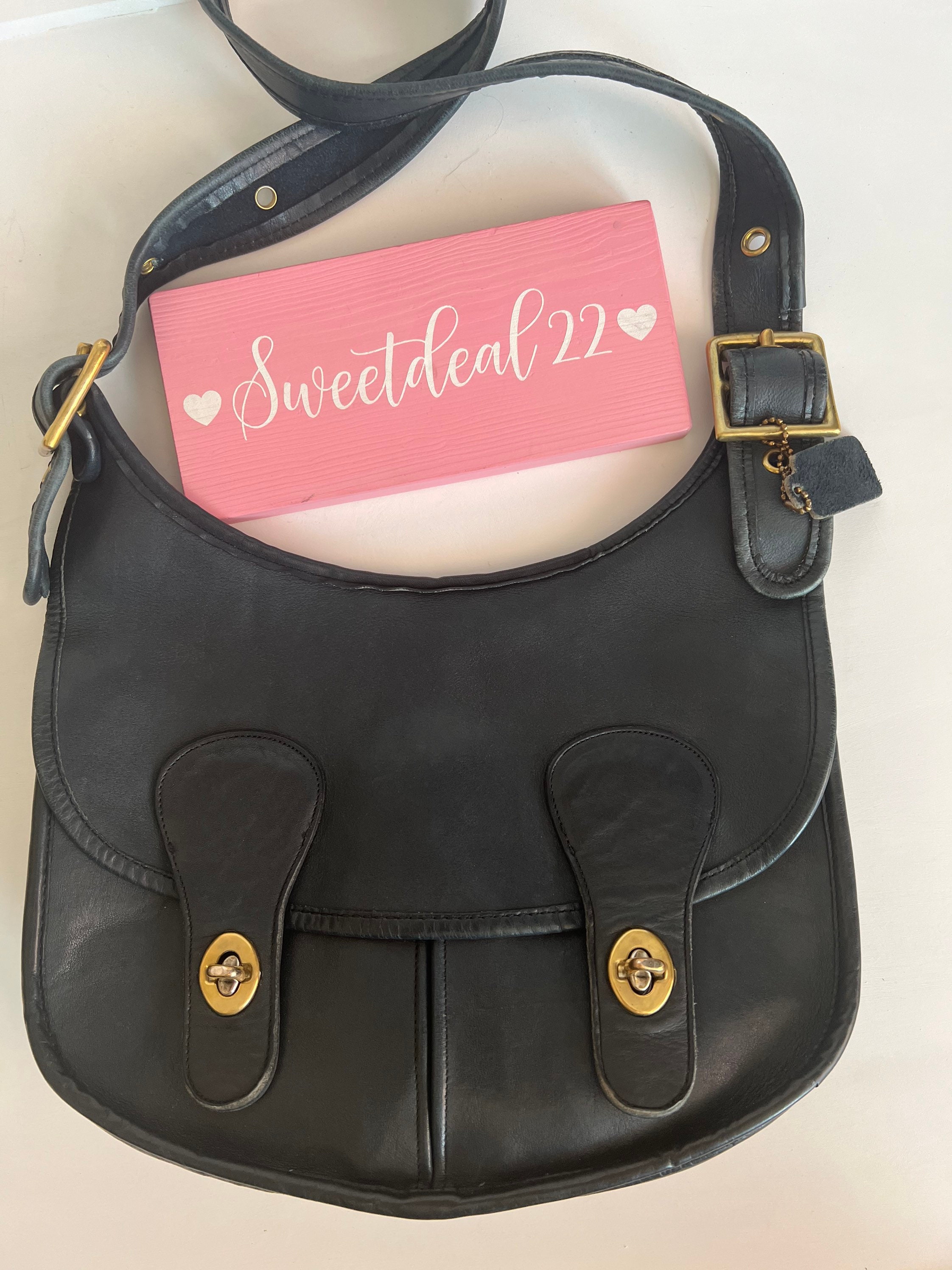 Vintage Coach NYC Navy Pony Express Shoulder Bag Etsy