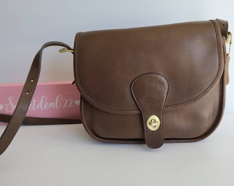 バッグ Coach Vintage One Shoulder Bag Brown Extremely Rare Made In USA Old Coach 9950 One Shoulder Dark