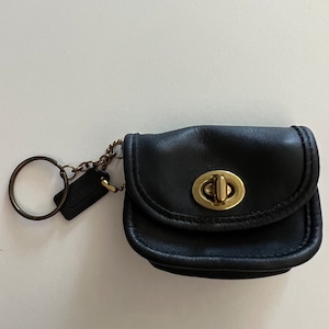 Coach DIARY Embroidery MINI BLACK Keychain COIN Purse Bag Charm C7753 for  sale online