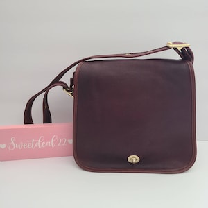 Vintage Coach Nyc Burgundy Stewardess Umhängetasche