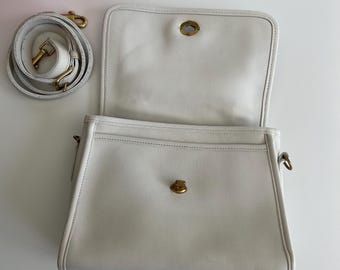 Vintage Coach White Court Bag - Etsy