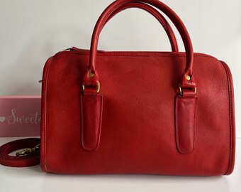 Vintage Coach NYC Red Leather Madison Satchel - Etsy Vintage Coach NYC Red Leather Madison Satchel - Etsy