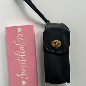 Bolso de mano vintage Coach de cuero negro