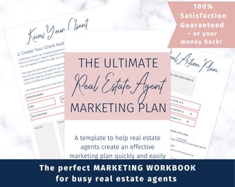 Real Estate Agent Marketing Plan Workbook (Digital Download)