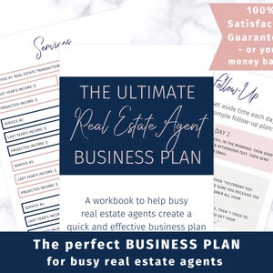 Customizable Real Estate Agent Business Plan Template (Canva Templates Digital Download)