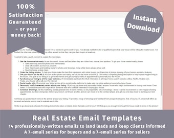 Real Estate Agent Email Templates, Client Communication (Digital Download)