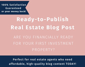 Real Estate Investment Blog Post: Ready-to-Publish Agent Content (Digital Download)