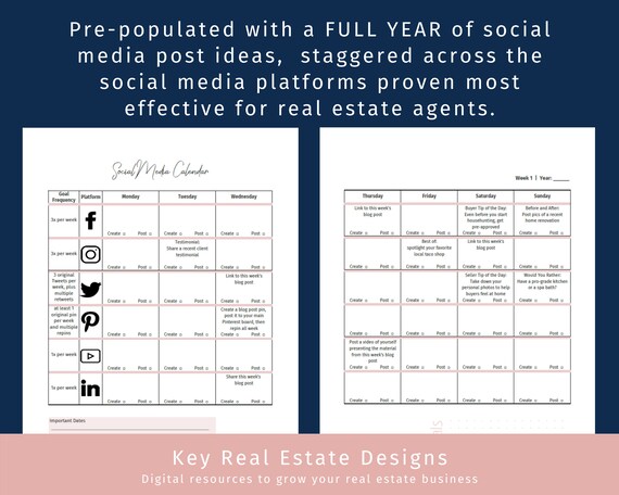 The Ultimate Real Estate Social Media Calendar A - Etsy The Ultimate Real Estate Social Media Calendar A - Etsy