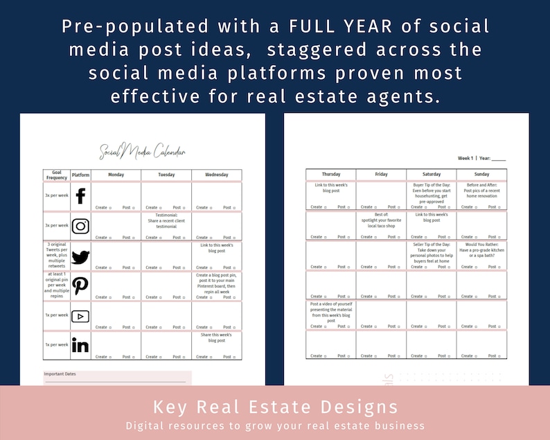 The Ultimate Real Estate Social Media Calendar A done-for-you real estate social media calendar, specifically for real estate agents image 2