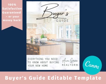 Real Estate Buyer's Guide: Editable Canva Template (Digital Download)