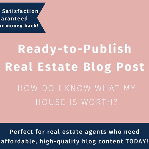 Readytopublish Real Estate Blog Post for Busy Real Estate Etsy