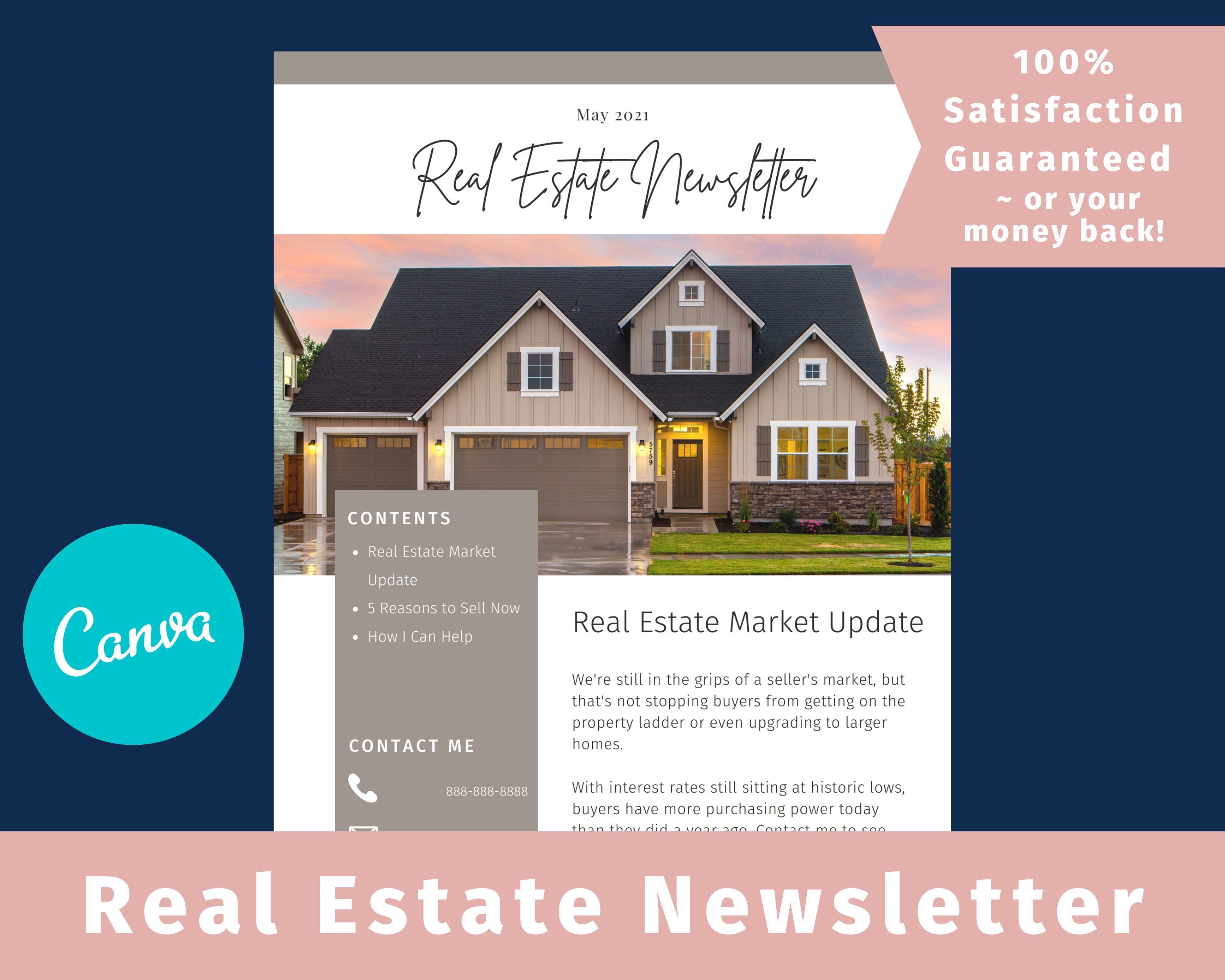 Real Estate Newsletter Template A Customizable Canva Real Etsy Real Estate Newsletter Template A Customizable Canva Real Etsy