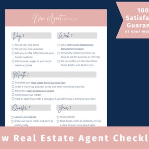 1-Page New Real Estate Agent Checklist: a quick and easy plan to successfully launch your career! New agents, new brokers, and new realtors