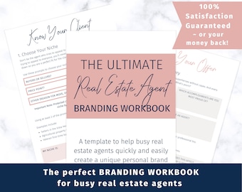 The Ultimate Real Estate Agent Branding Workbook: A template to help real estate agents create a unique brand, instant digital download