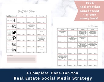 Real Estate Social Media Calendar – Done-For-You Content (Digital Download)